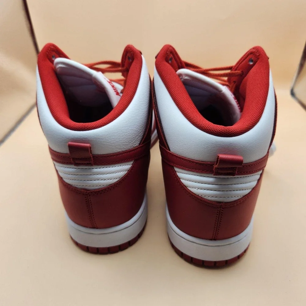 Nike Dunk Hi Retro SE Shoes Mens Size 14 White Red HF3743-101 High Top Sneakers